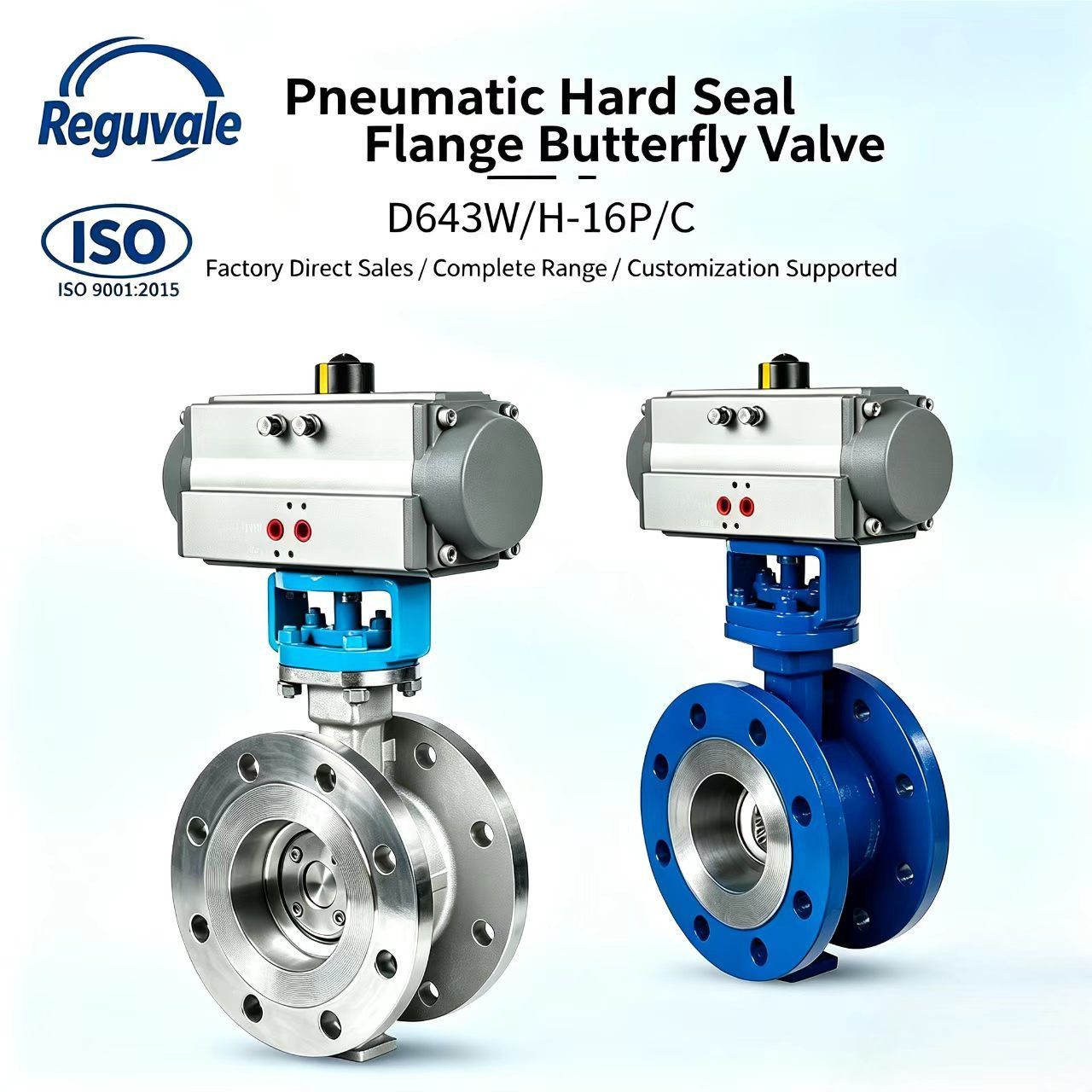 Pneumatic Triple-Eccentric Flange Butterfly Valve