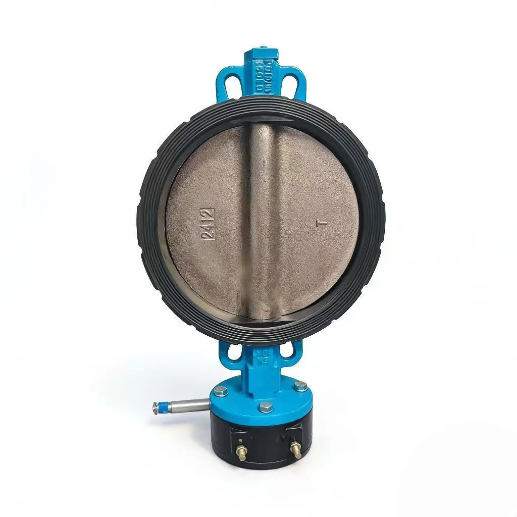 Single wafer butterfly valve white background product photo